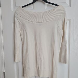 Banana Republic Off-Shoulder Cream Sweater